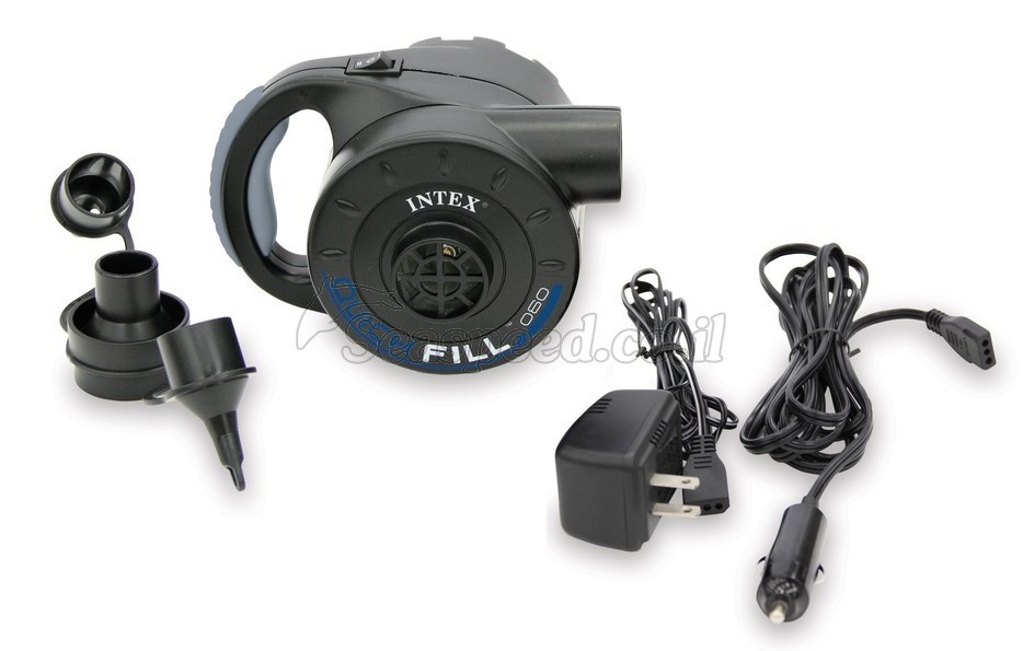 משאבת אוויר רב תכליתית תוצרת Intex  נטענת וממצת הרכב 12 / 220 וולט דגם 66622 