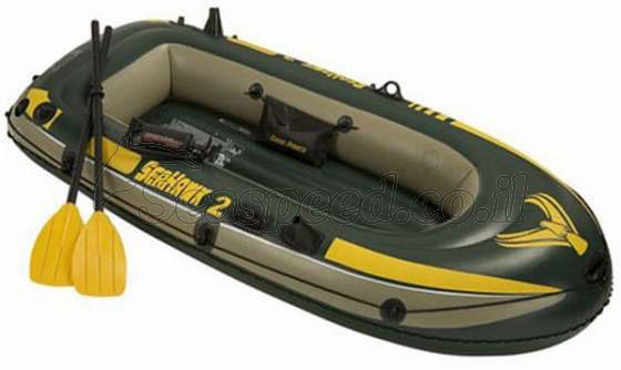 סט סירת גומי מתנפחת כולל משוטים ומשאבת אוויר Seahawk 200 Set