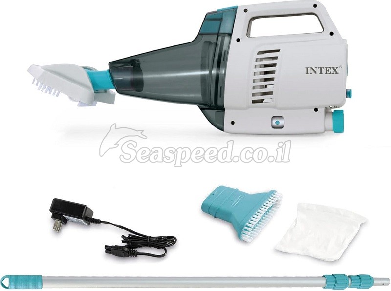 שואב נטען לניקוי הבריכה תוצרת Intex כולל מוט טלסקופי נפתח דגם 28628