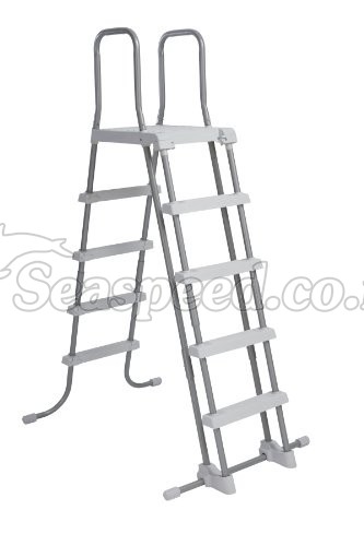 סולם עליה וכניסה בטיחותי לבריכה עם מעלה מדרגות נשלף לבריכות עד גובה 132 ס"מ מק"ט 58971 