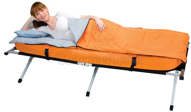 מיטת שדה מתקפלת איכותית מאלומיניום הכוללת תיק מזרון כרית שק שינה ומשאבת ניפוח אוויר